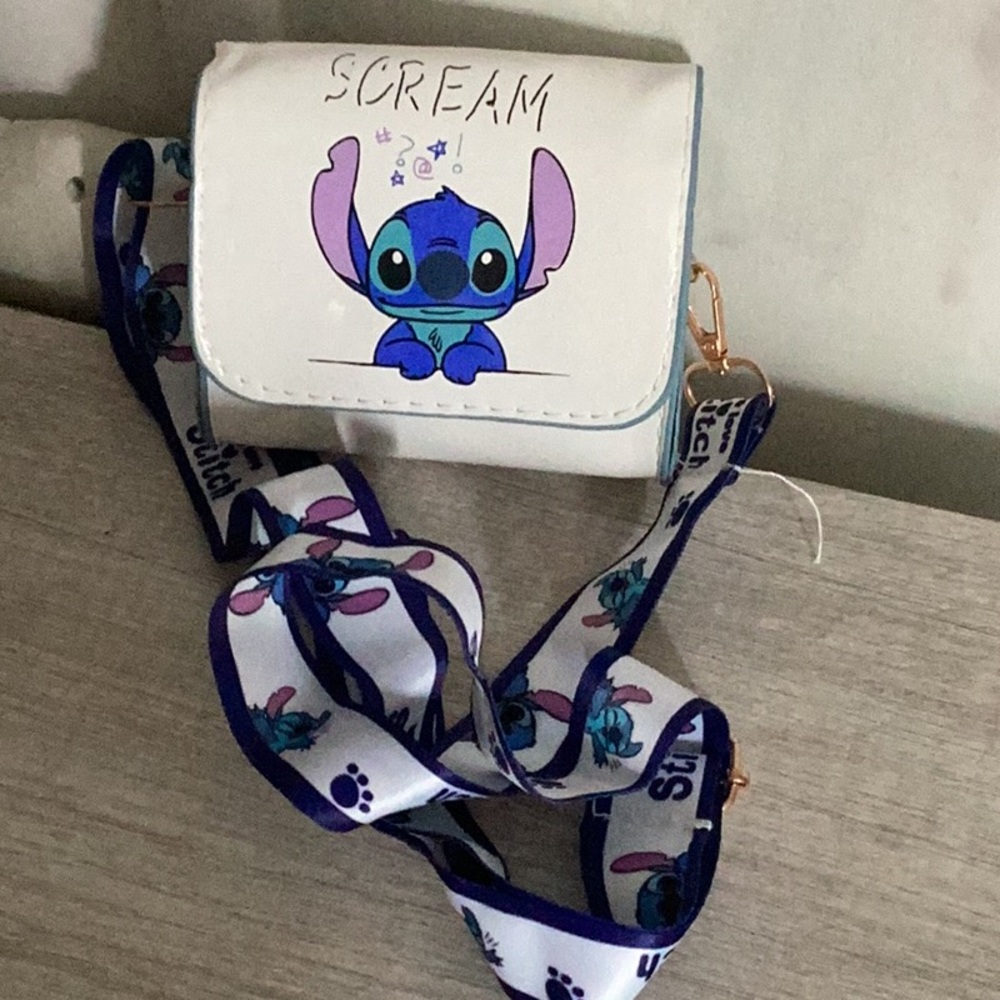 Stitch Mini Kids Crossbody Bag - White and Blue NWOT